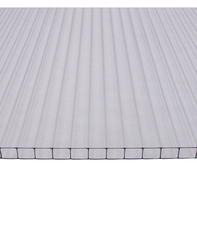 4mm Doppelstegplatte, klar/farblos, 2-wandig, mit UV-Schutz
