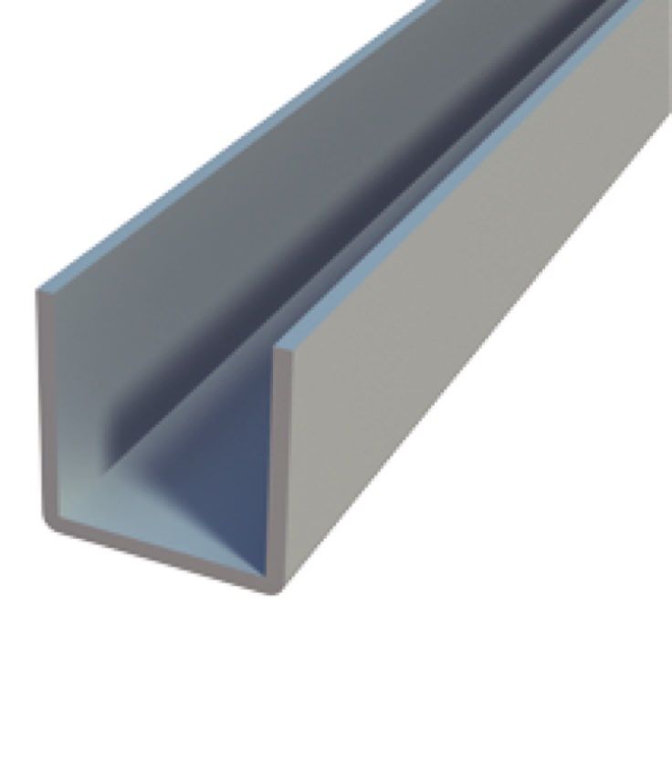 U-Profil, aus Aluminium, eloxiert, für 10mm und 16mm